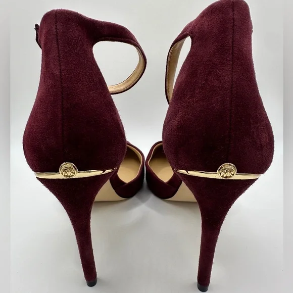 Michael Kors Wine Burgundy Suede High Heels - Picture 7 of 9